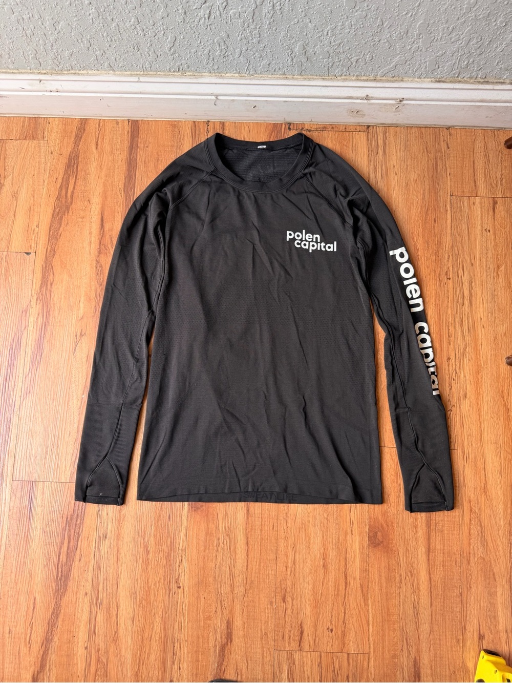 lululemon athletica Black Long-Sleeve Performance Tee with White Logo